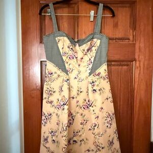 Z Spoke by Zac Posen Floral Midi Dress in Cream and Pink